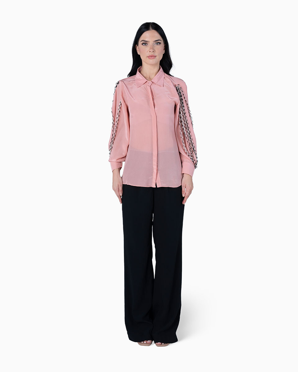 Ruffle Sleeves Shirt Set